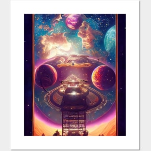 Lunar Symphony - Celestial Fantasy in the Cosmos Posters and Art